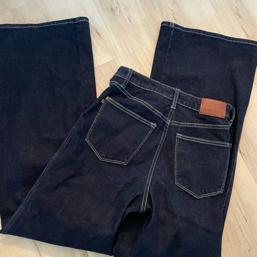 Judy Blue Dark Blue Retro Wide-Leg Jeans